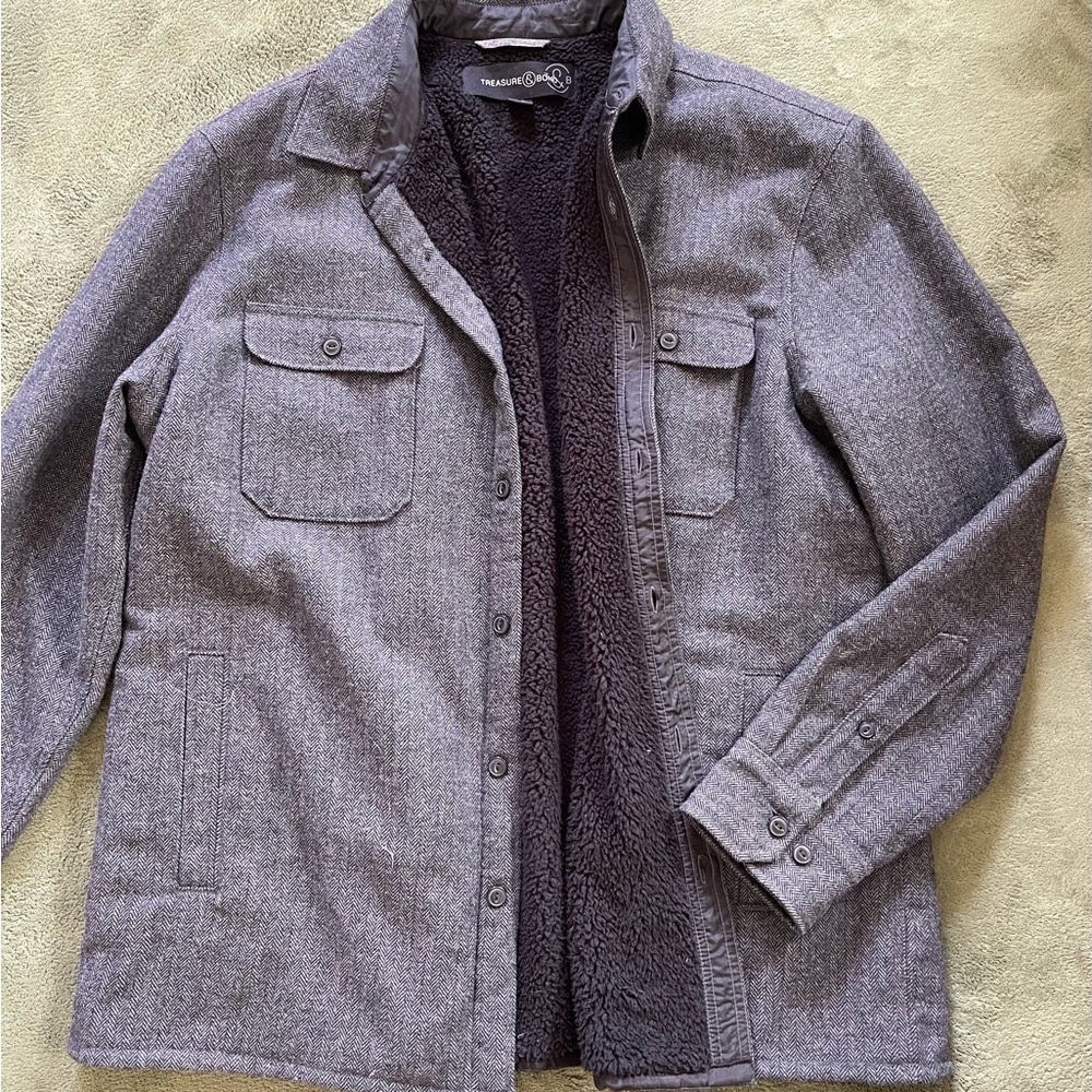 Treasure & Bond Charcoal Sherpa Jacket
